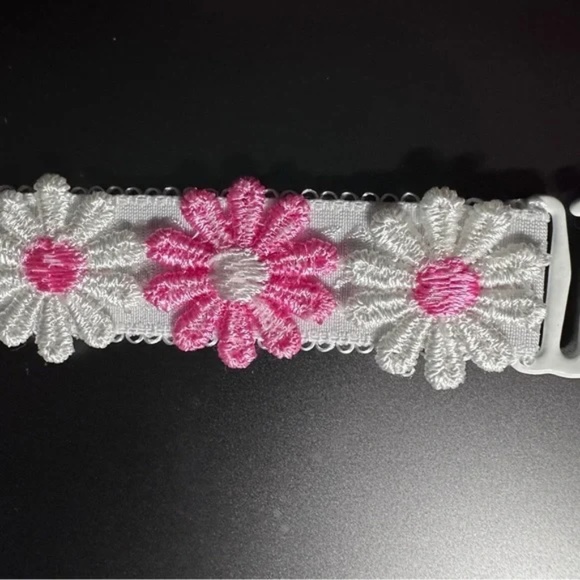 6 pcs. 18cm wide Garter belt straps. With cute pink and white 🌼 daisies - Picture 7 of 7